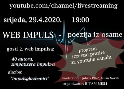 Udruga Ritam misli najavljuje drugo okupljanje pjesnika putem online programa &quot;Web impuls&quot;