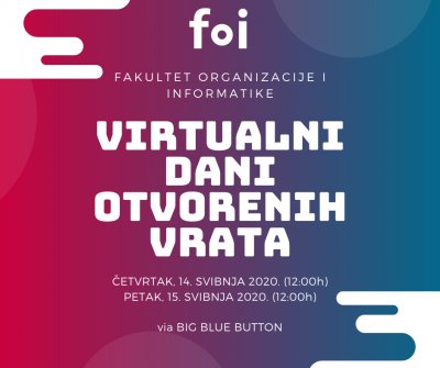 Prvi Virtualni dani otvorenih vrata FOI-ja 14. i 15 svibnja: doznajte sve o studiranju online