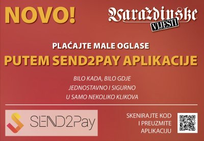 Od sada predajte mali oglas u Varaždinskim vijestima sa SEND2Pay