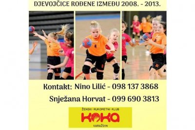 ŽRK Koka Varaždin i dalje upisuje sve djevojčice rođene između 2008. i 2013. godine