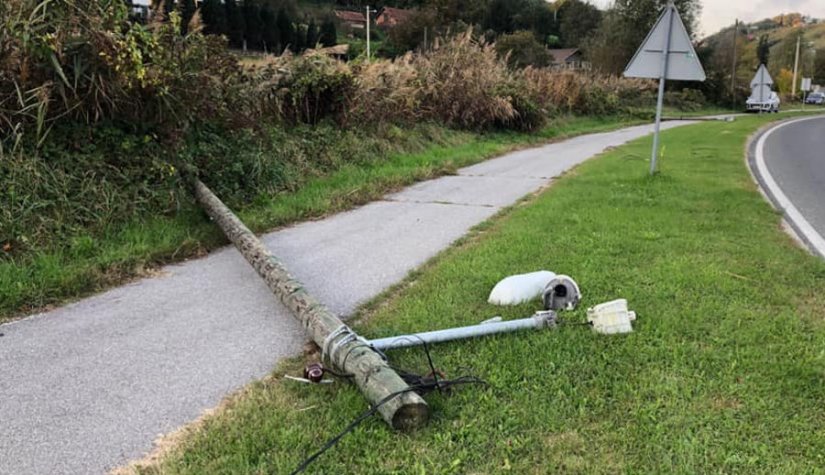 FOTO Vjetar rušio stupove javne rasvjete na lepoglavskom području