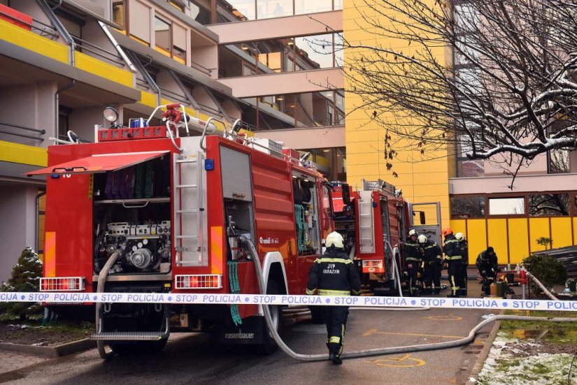 Požar u podrumu staračkom doma u Zavojnoj ulici, očevid tijekom dana