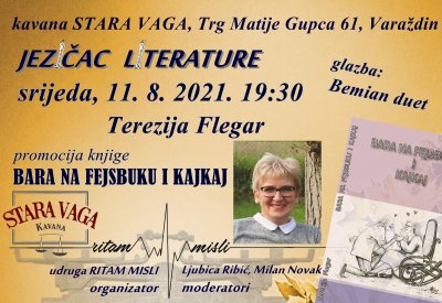 Prvijenac Terezije Flegar &#039;&#039;Bara na fejsbuku i kajkaj&#039;&#039; na novom Jezičcu literature