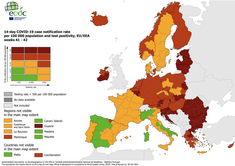 Na novoj korona-karti ECDC-a cijela Hrvatska je tamnocrvena