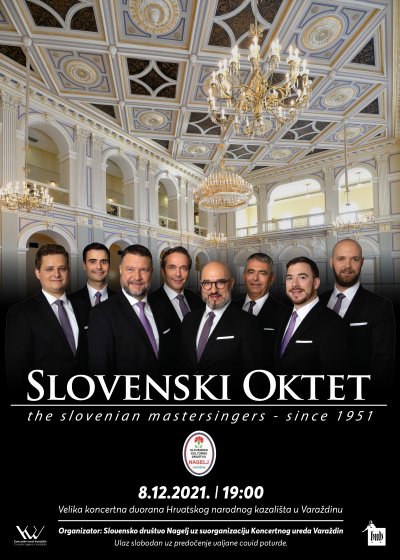 Koncert Slovenskog okteta u HNK Varaždin u srijedu 8. prosinca
