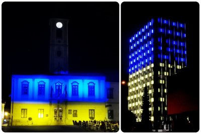 FOTO Varaždinska Gradska vijećnica i zgrada Vodotornja zasjale u bojama ukrajinske zastave
