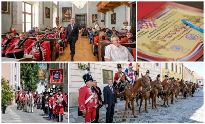 FOTO Osnovan Hrvatski husarski zdrug, husari se postrojili ispred Županijske palače