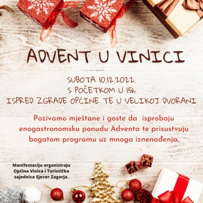 Advent u Vinici 10. prosinca na prostoru ispred zgrade Općine