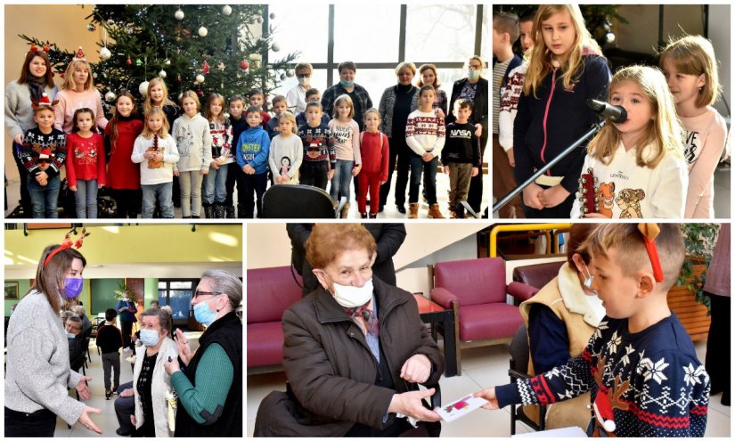 FOTO Učenici III. OŠ Varaždin s poklonima i pjesmom stigli u Dom za starije: &quot;Srce mi raste kad ih vidim&quot;