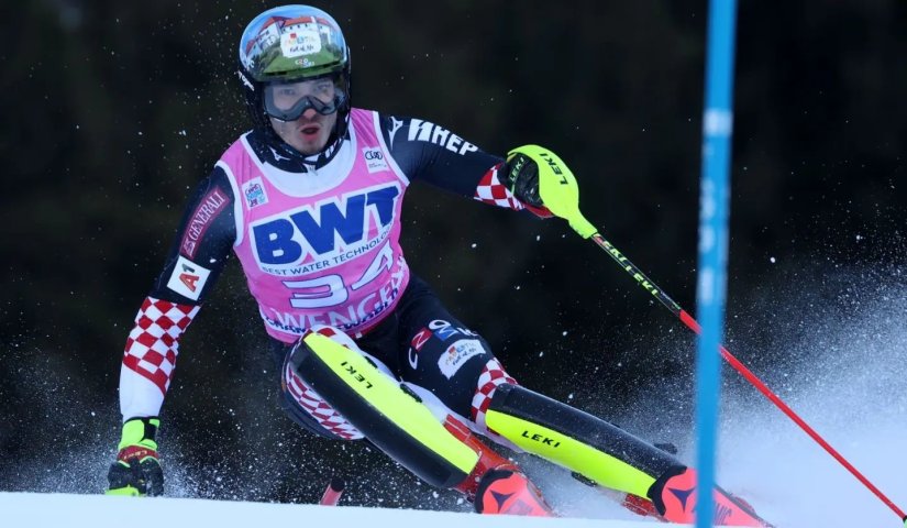 Istok Rodeš sa startnim brojem 30 nastupa na slalomu u Garmisch-Partenkirchenu