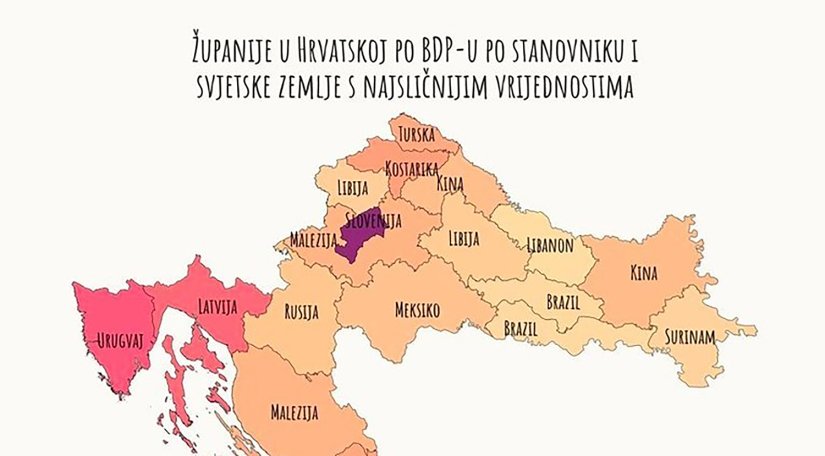 Varaždinska županija po razvijenosti slična Kostarici, Međimurje slično Turskoj