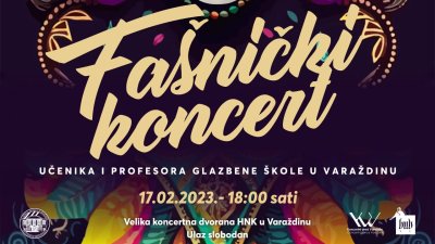 U petak Fašnički koncert učenika i profesora Glazbene škole u Varaždinu