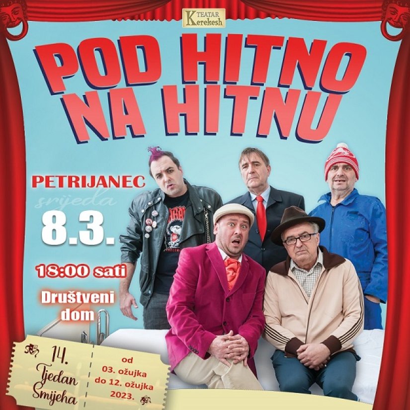 &quot;Pod hitno na hitnu” - predstava Kerekesh teatra dolazi u Petrijanec!