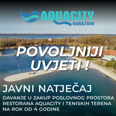 U zakup ide poslovni prostor Restorana Aquacity i teniskih terena