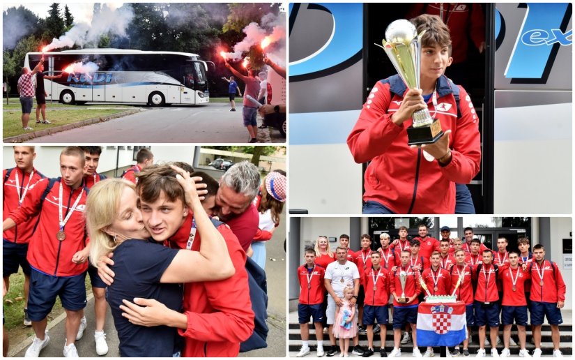 FOTO Doček brončanih nogometaša varaždinske Druge gimnazije koji su se vratili iz Maroka