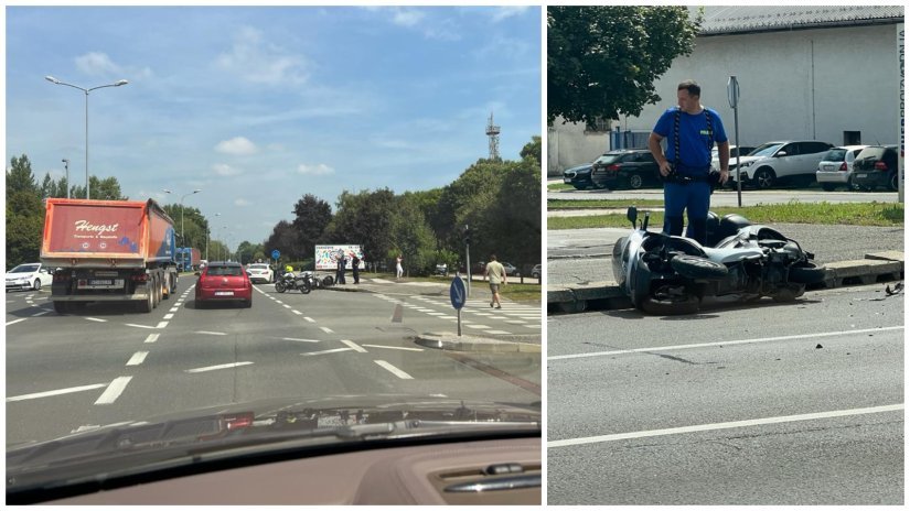 Neopreznim okretanjem vozila udarila motocklista, ozlijeđen je