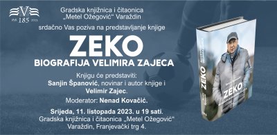 Velimir Zajec dolazi u Varaždin promovirati biografiju pod naslovom Zeko
