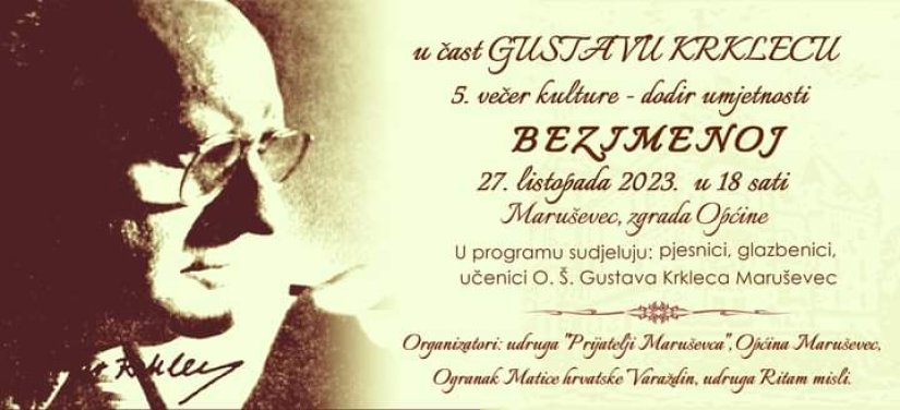 U petak, 27. listopada od 18 sati – 5. večer kulture – Bezimenoj