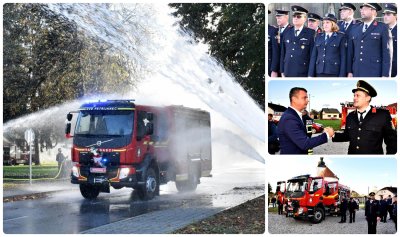 FOTO Uz zvukove sirena DVD-u Petrijanec stiglo novo navalno vatrogasno vozilo!