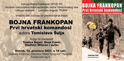 KNJIŽNICA &quot;METEL OŽEGOVIĆ&quot; Predstavljanje knjige &quot;Bojna Frankopan – prvi hrvatski komandosi&quot;