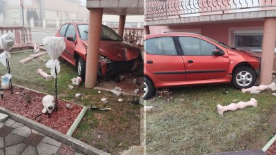 FOTO Prometna nesreća u Trnovcu Bartolovečkom, autom se zaletjela u kuću