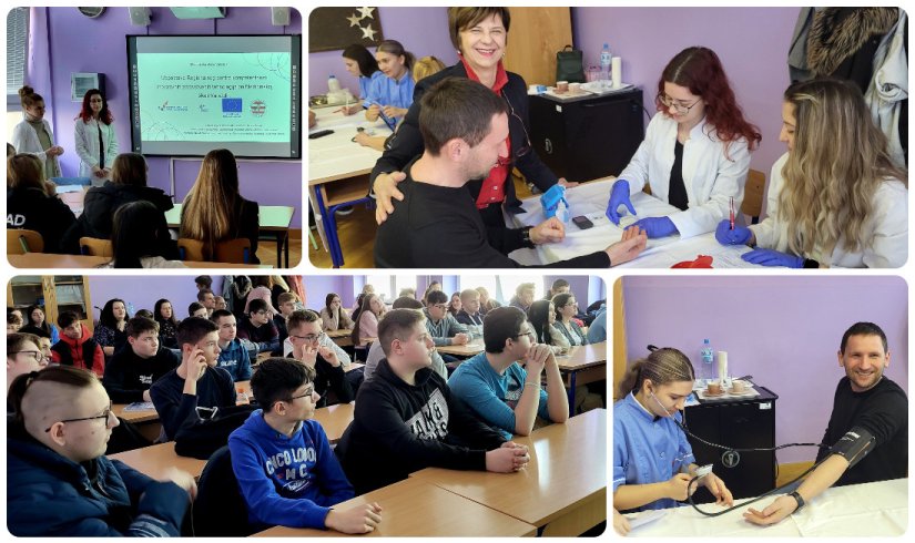 FOTO Učenici iz Medicinske škole u Srednjoj školi Novi Marof održali predavanje, a onda svima izmjerili tlak