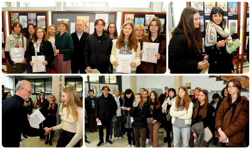 FOTO Na Srednjoj strukovnoj školi otvorena izložba najboljih radova učenika iz područja vizualnih umjetnosti i dizajna