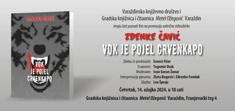 Satirična stihozbirka &quot;Vok je pojel Crvenkapo&quot; u četvrtak u knjižnici