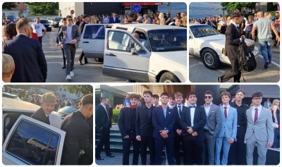 FOTO/VIDEO Na maturalnu večer učenici Prve gimnazije Varaždin stigli - limuzinom!