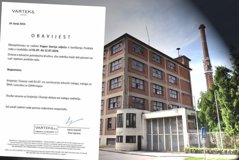 Varteks - nastavlja se prekid proizvodnje u pogonu Gornja odjeća