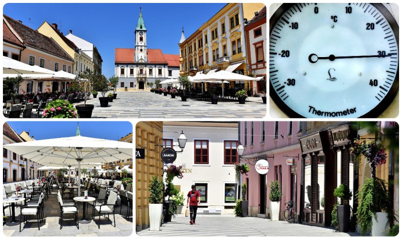 FOTO Vrućine ispraznile varaždinske ulice i trgove, sutra vrhunac toplinskog vala