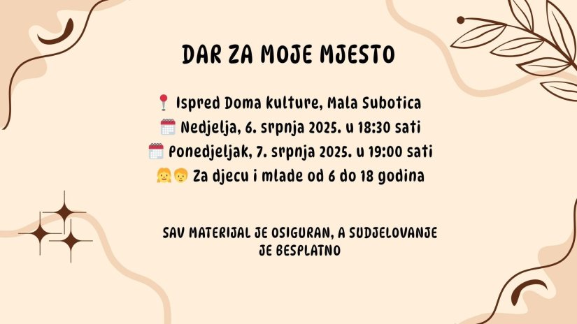 &quot;Dar za moje mjesto“ u sklopu Dana općine Mala Subotica