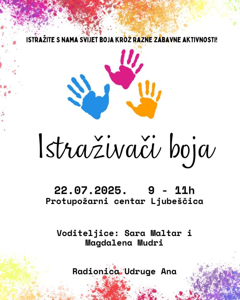 Udruga Ana organizira radionicu &quot;Istraživači boja&quot; u Ljubešćici