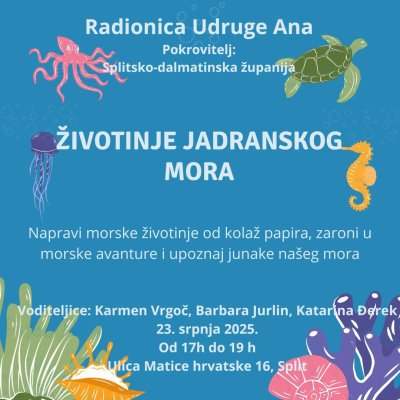 Životinje Jadranskog mora: U Splitu radionica Udruge Ana