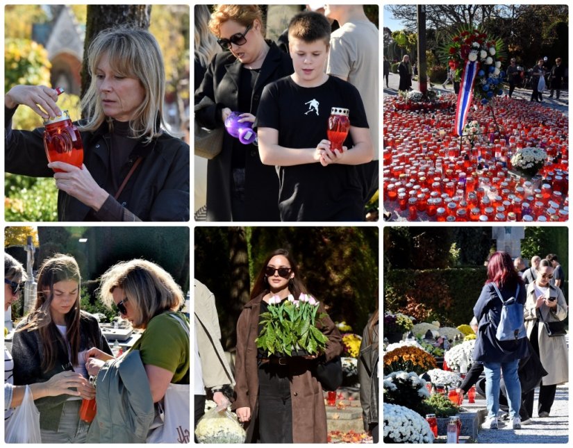 FOTO Blagdan Svih svetih: Varaždinsko groblje ispunila sjećanja, molitva i tišina