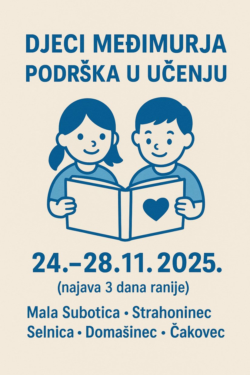 Udruga Ana djeci Međimurja: Program “Dajmo im šansu” na raspolaganju od 24. do 28. studenoga