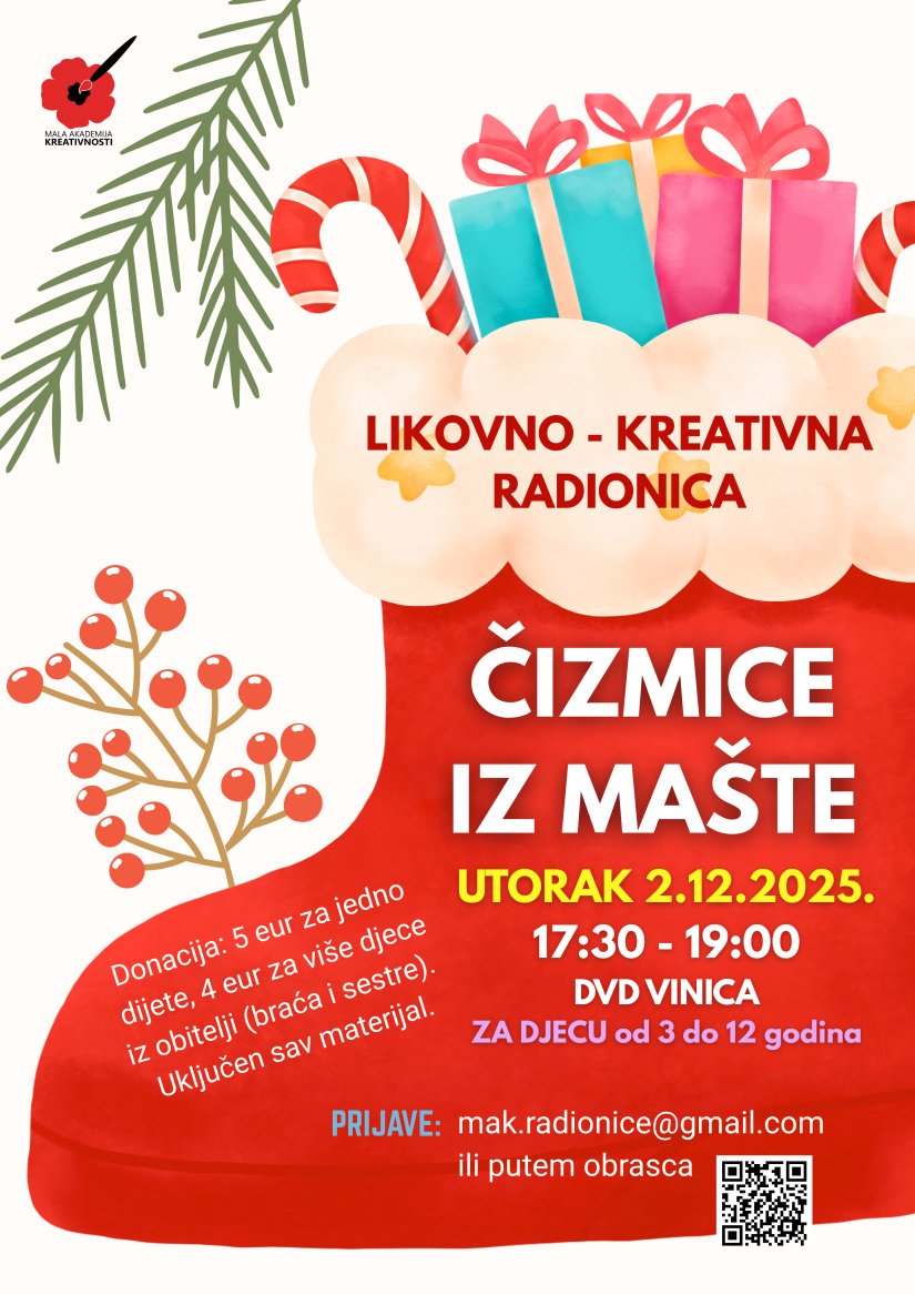 Javite se na likovno-kreativnu radionicu  &quot;Čizmice iz mašte&quot; ususret blagdanu Sv. Nikole