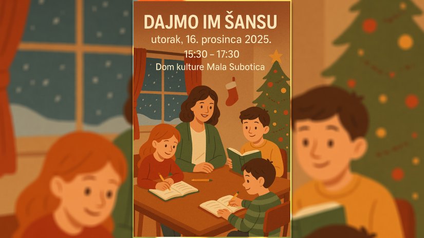Udruga Ana: &ldquo;Dajmo im &scaron;ansu&rdquo; &ndash; podr&scaron;ka djeci u učenju, radionica u Maloj Subotici