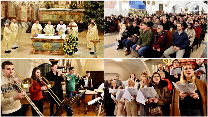 FOTO Vjernici na polnoćkama dočekali Božić, brojni se okupili u varaždinskoj katedrali