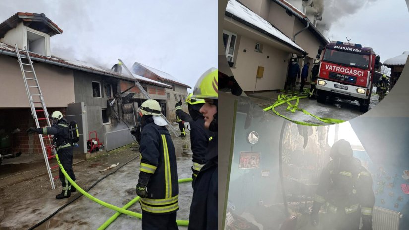 MARU&Scaron;EVEC Požar u potkrovlju kuće - &scaron;teta velika