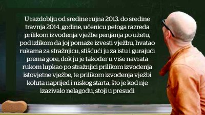 Zbog bludnih radnji na nastavi, nastavnik tjelesne i zdravstvene kulture ide u zatvor