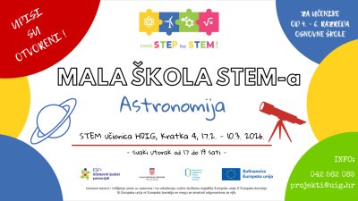 Otvoreni upisi u 1. ciklus Male STEM &scaron;kole &bdquo;Astronomija&ldquo;