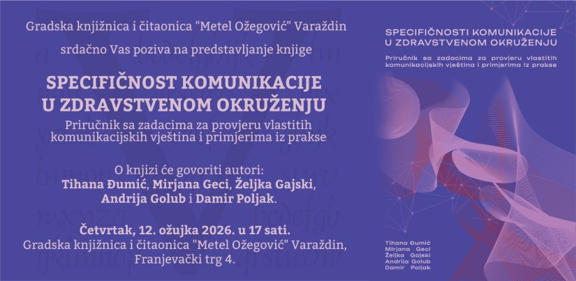 Predstavljanje knjige "Specifičnost komunikacije u zdravstvenom okruženju" 12. ožujka