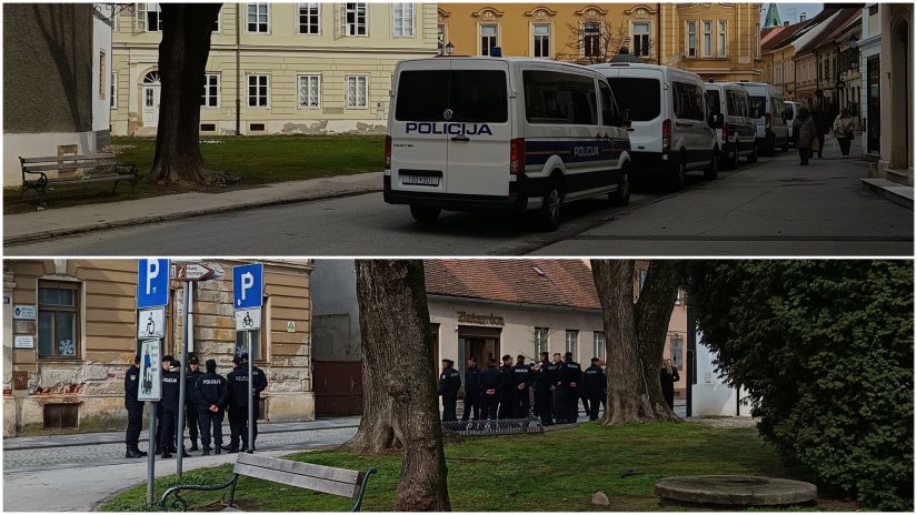 Pet policijskih vozila i pedesetak policajaca u centru Varaždina