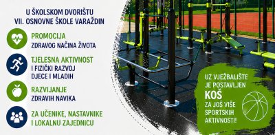 Otvorenje novog vježbali&scaron;ta u dvori&scaron;tu VII. Osnovne &scaron;kole Varaždin