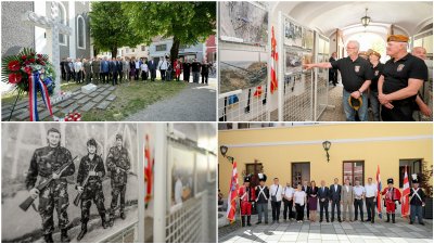 FOTO Polaganjem vijenaca i otvorenjem izložbe ratnih fotografija obilježen Dan državnosti
