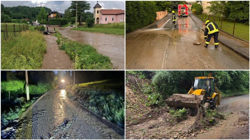 FOTO Saniraju se posljedice nevremena, obilna ki&scaron;a prometnice prekrila nanosima blata
