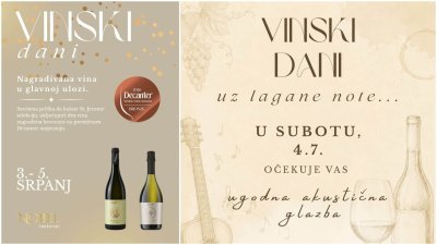 Dijelimo vinski meni za dvije osobe na St. Jerom vinskim danima u Restoranu Nobel