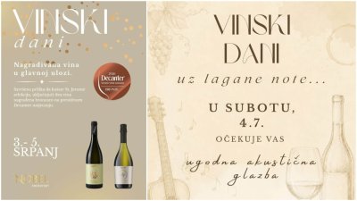 Dobitnik/ica vinskog menija za dvije osobe na St. Jerome vinskim danima u Restoranu Nobel je...