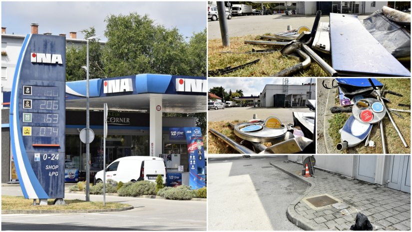 FOTO Upravljala vozilom (23) pijana pa udarila u zid i opremu benzinske postaje